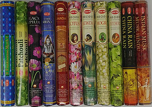 Natural Incense Sticks Variety Pack - 12 Assorted Fragrances (240 Sticks)