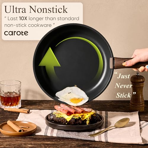 19-Piece Nonstick Cookware Set with Detachable Handles & Lids - Black
