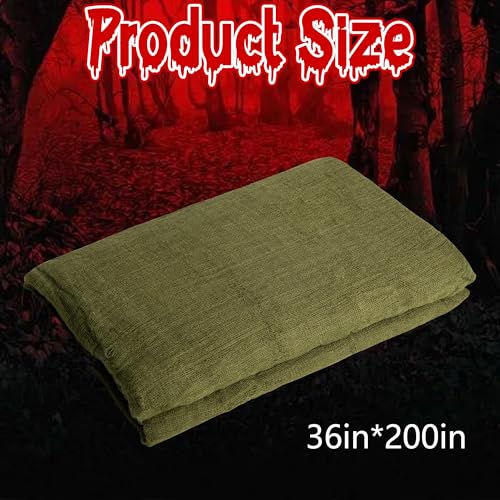 Green Halloween Creepy Cloth Decoration 200x36 Inch - Spooky Gauze Fabric
