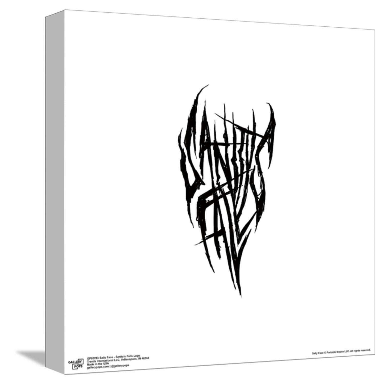 Trends International Gallery Pops Sally Face - Sanity's Falls Logo Canvas Wall Art Wall Poster, 12.00" x 12.00", Stretched Canvas
