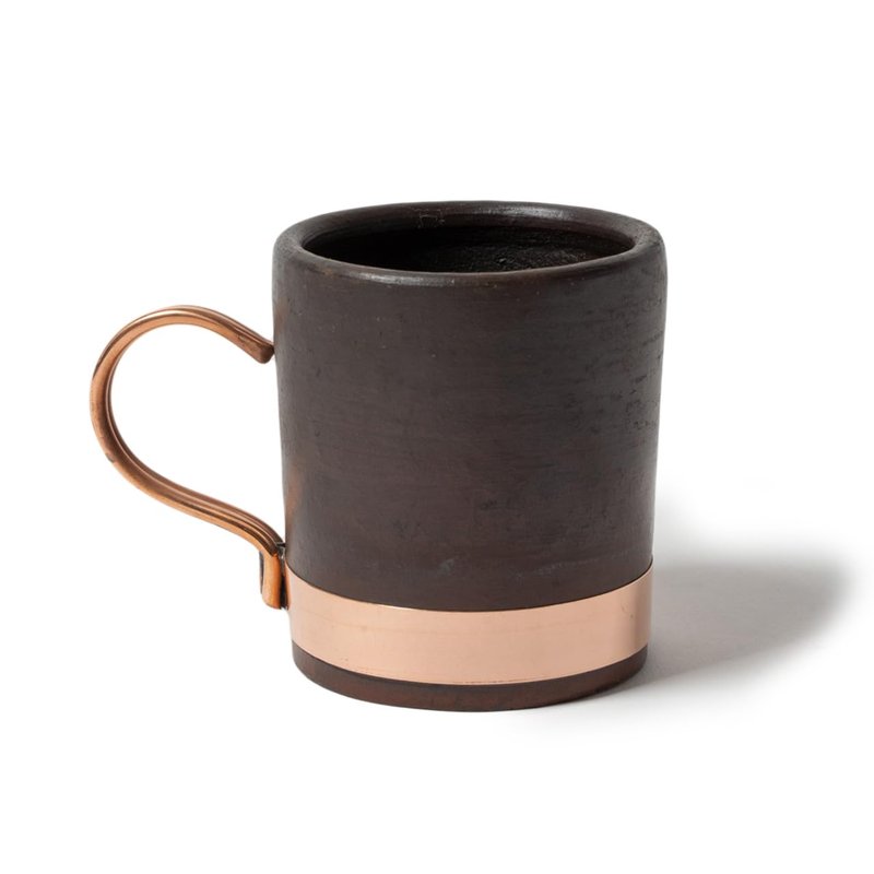 CHILE A MANO, Handcrafted Clay and Copper Espresso Cups Set (2 Pack), Elegant Design, Perfect for Coffee, Espresso, Latte, Tea