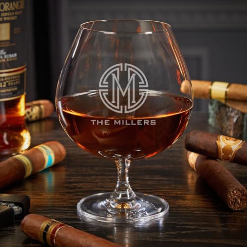 Personalized Brandy Glass Set of 1 - Signature Designs Custom Cognac Snifter
