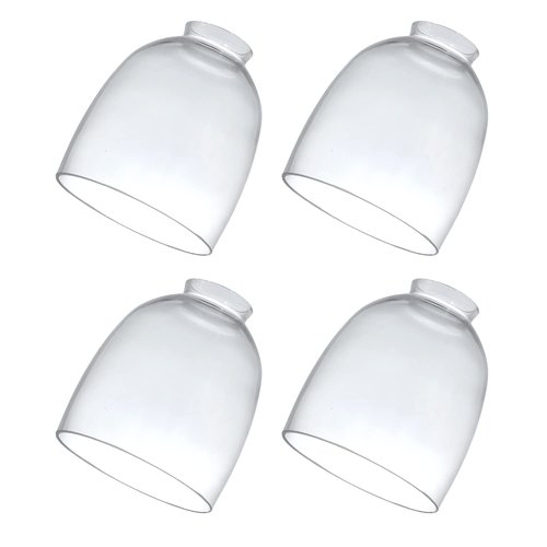 Clear Glass Shades Replacement for Ceiling Fan 4 Pack, Ceiling Fan Light Covers Replacement for Light Fixtures Vanity Pendant Lighting Chandeliers, 2-1/8" Fitter, 4.76 inch Diameter
