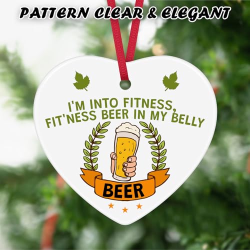 Beer Lovers Christmas Ornament - Ceramic Drink Decor for Tree