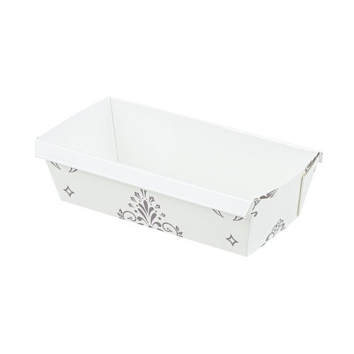 Restaurantware Paper Loaf Pan 100 Count 6.9 x 3.2 x 1.9 Inches 13 Oz Greaseproof Baking Loaf Mold, Vintage Floral Design Oven Safe Freezer Safe Rectangular Beige Baking Pan For Cakes And Bread