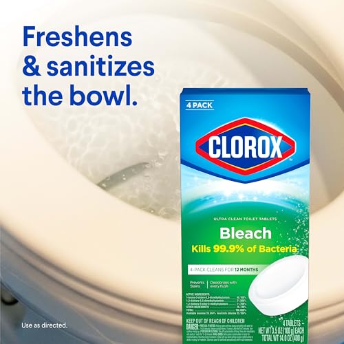 Ultra Clean Toilet Bowl Bleach Tablets - Sanitizing Cleaner (4 Count)