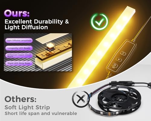 53-Inch L-Shaped Gaming Desk with LED Lights, Power Outlets & Storage