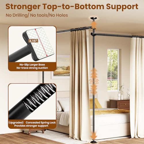 Adjustable Heavy-Duty Floor to Ceiling Tension Room Divider Curtain Rod