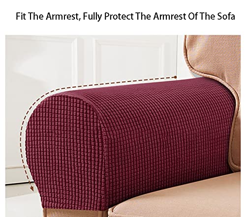 Stretch Plush Armrest Covers Set of 2 for Chairs & Sofas