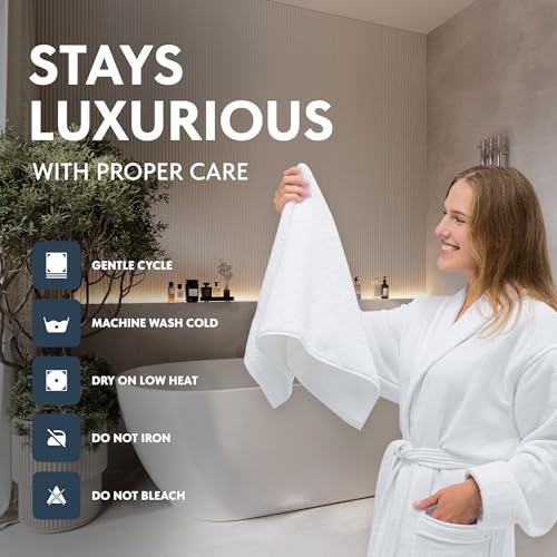 White Classic Turkish Cotton Hand Towels Set of 6 - Soft & Absorbent