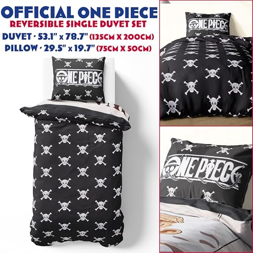 Twin Duvet Cover Set 53x79 in, Reversible Anime Bedding for Kids and Teens