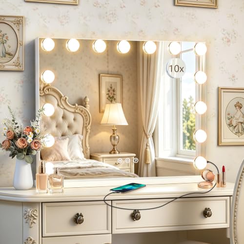 Ratsamee Hollywood Vanity Mirror with Lights, 23" x 18", 15 Dimmable