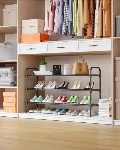 3-Tier Stackable Shoe Rack - 39-Inch Wide Entryway & Closet Organizer