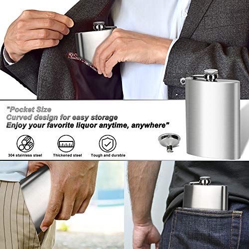 8 Oz Stainless Steel Flask for Men Leakproof Camping & Gifting