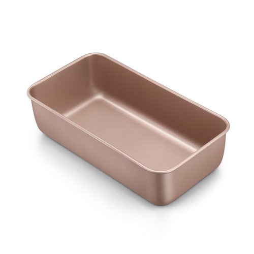 LIANYU 9 x 5 Inch Bread Loaf Pan for Baking, Stainless Steel Loaf Toast Baking Pans for Homemade Bread Meatloaf Lasagna Cake, Non Stick & Non Toxic, Oven Safe, Rose Gold