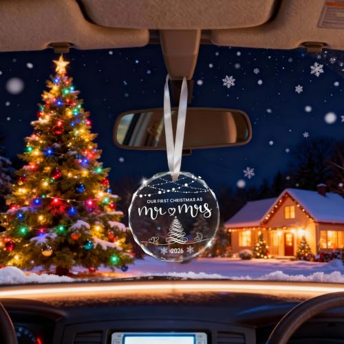 Our First Christmas Mr & Mrs Ornament 2026 Wedding Gift - Bridal Shower & Newlywed Decoration