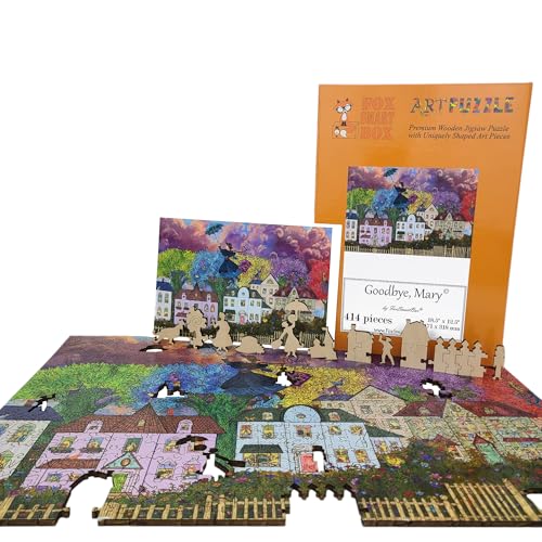 Wooden Jigsaw Puzzle for Adults - Unique Shaped Pieces - Made in USA - 414 Pieces