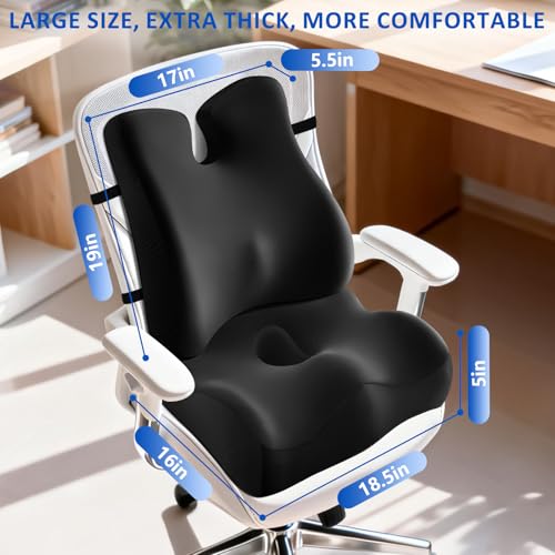 Ergonomic Lumbar Support Pillow & Seat Cushion for Back Pain Relief