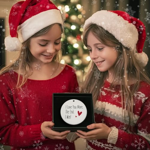 I Love You More The End I Win Ornament - Double-Sided Ceramic Christmas Keepsake