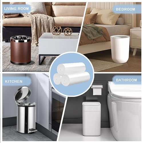 4 Gallon Small Trash Bags - 108 Count Clear Unscented Garbage Can Liners