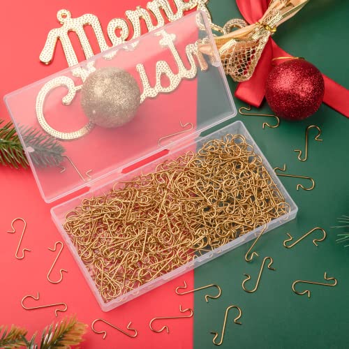 240 Gold Metal Christmas Ornament Hooks S-Shaped Tree Bauble Hangers with Box
