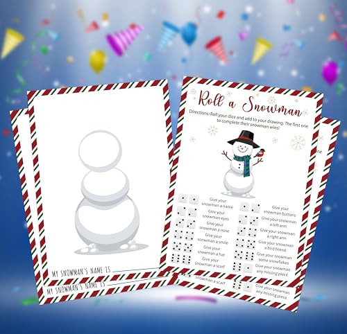 Zhminz Christmas Snowman Dice Game for Family & Party Fun