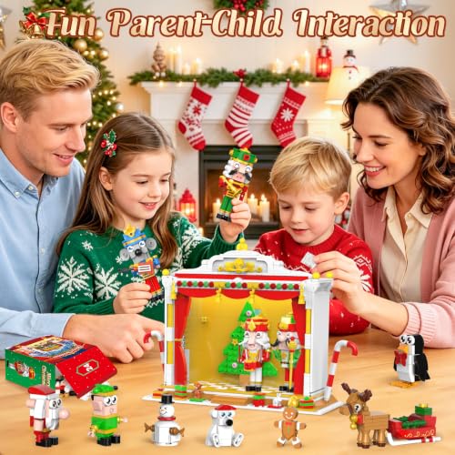 KXOSEL 2026 Christmas Nutcracker Building Set - 1221 Pieces Advent Calendar for Kids