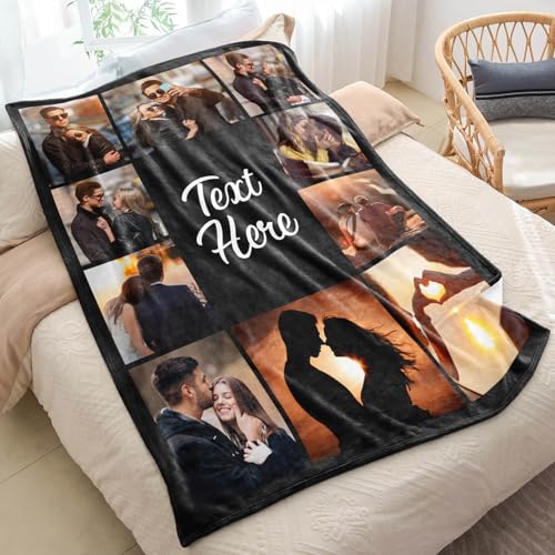 Personalized Photo Blanket - Custom Soft Flannel Throw with Picture & Text