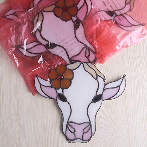 Tiffany Style Stained Glass Cow Sun Catcher - Handmade Window Ornament