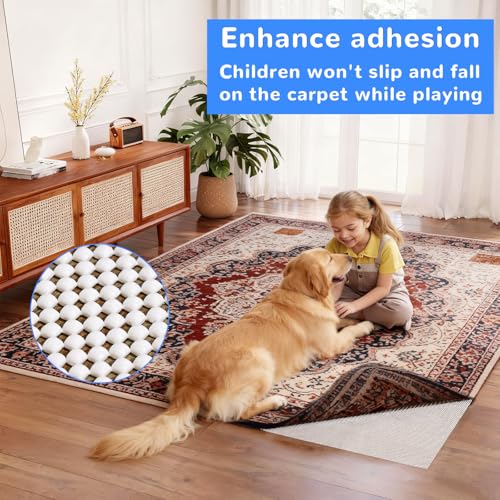 Non-Slip Rug Pad for Hardwood Floors - 8x10 FT Eco-Friendly Grip Mat