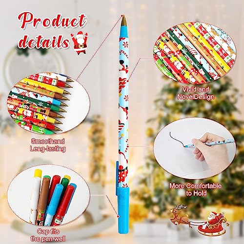 SULOLI 24-Pack Christmas Ballpoint Pens Assorted 12 Styles – Holiday Gift & Office Supplies