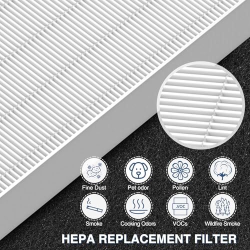 6-Pack HEPA Air Purifier Replacement Filters for 100 200 300 Series