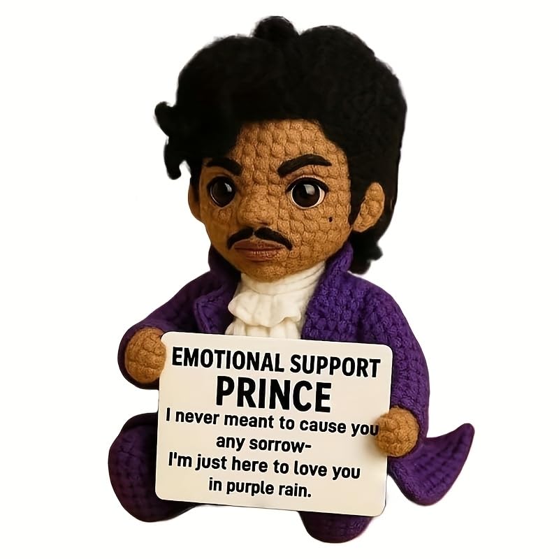Handmade Crochet Prince Doll, Emotional Support Desk Companion Gift