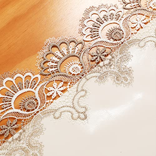 Off White 16 x 108 in Vintage Lace Macrame Table Runner – 108in / 16in Wide