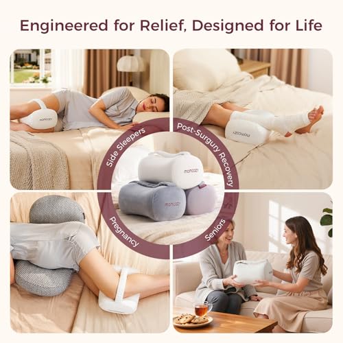 Knee Pillow for Side Sleepers - Soft Memory Foam with Adjustable Strap