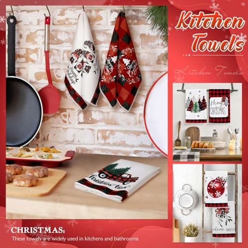 12 Pcs Christmas Kitchen Towels Set 16x24 Inch - Christmas Style (FuWeave)