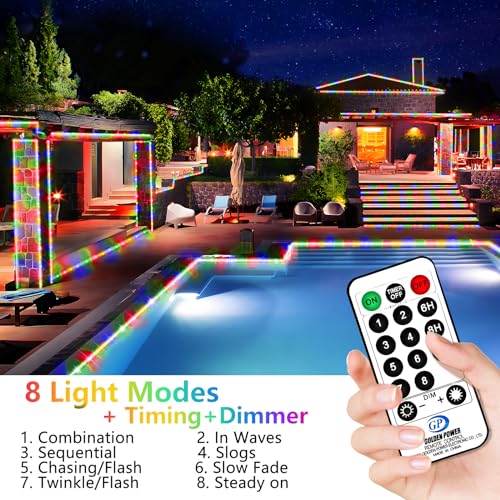 164ft LED Rope Lights, 1000 LED Waterproof Outdoor String Lights with 8 Modes