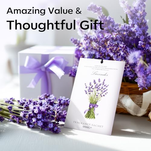 12 Pack Lavender Scented Sachets - Closet Deodorizer & Car Air Freshener