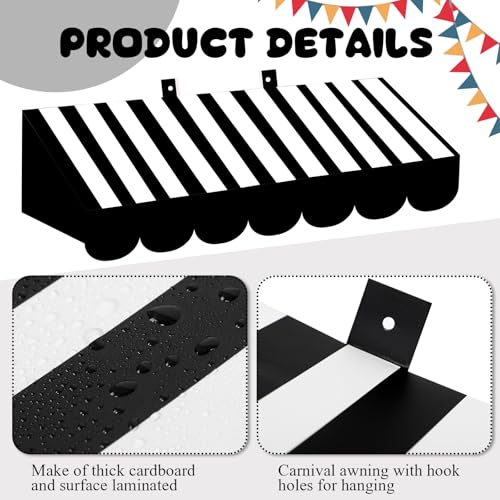 Black Striped Classroom Awning and Bulletin Board Border Trim Set