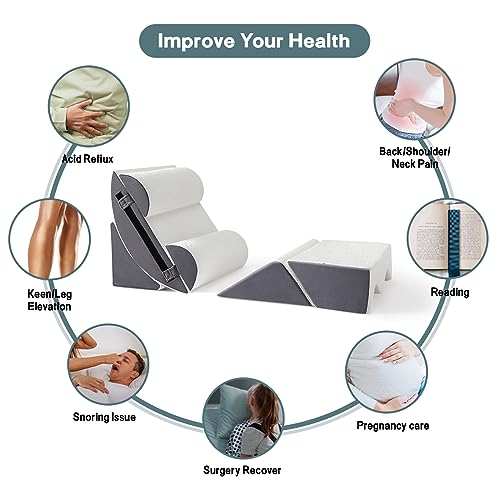 6-Piece Orthopedic Bed Wedge Pillow Set for Pain Relief & Support