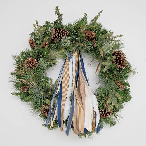 24-Inch Clip-On Wreath Ribbon Set (13-Piece) - Outdoor Wreath Decor Bows
