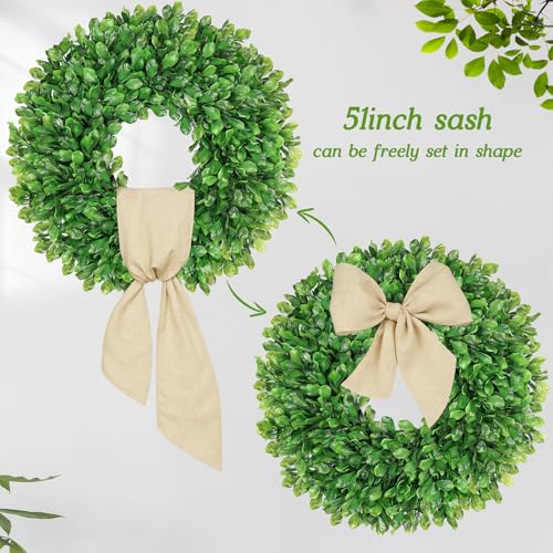 20-Inch Artificial Boxwood Wreath - UV Protected Greenery for Front Door