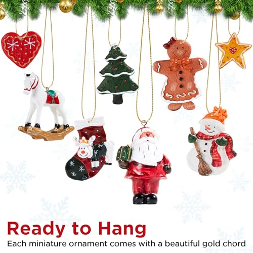 Sooez Large Christmas Ornaments Set - 12 Assorted Resin Holiday Decorations
