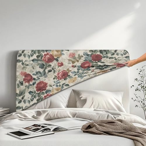 Rose Headboard Cover - Dustproof Stretch Slipcover for Queen & King Beds