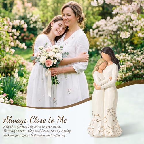 Mother Daughter Hugging Figurine - Heartfelt Gift for Mom from Daughter
