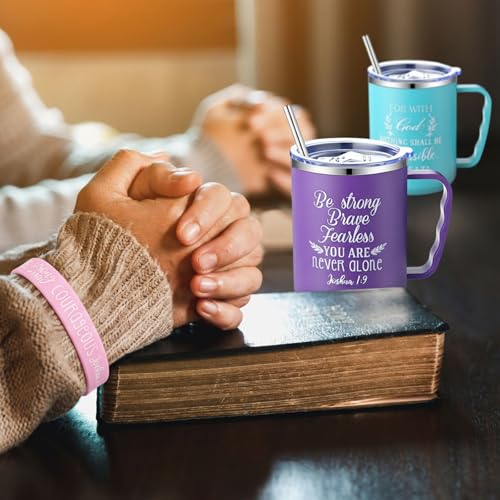 Patelai Bright Bible Coffee Mugs 18 Pcs 17 oz with Lids Straws Gift Set
