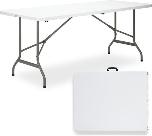 Heavy-Duty Folding Table by [Brand Name] - 6ft Portable Picnic Table with 500lbs Capacity & Steel Legs