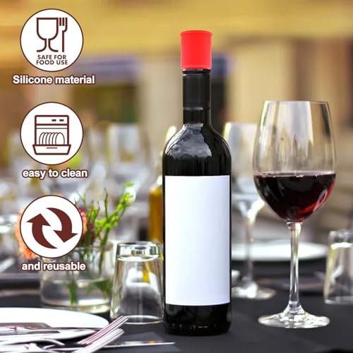 Vodolo 4PCS Silicone Wine Stopper Set Reusable Unbreakable Bottle Sealer