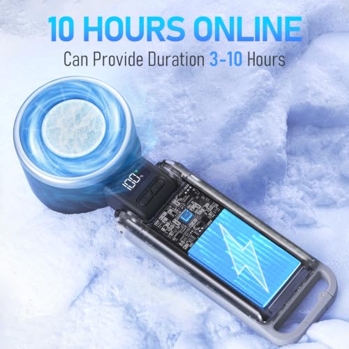 PlayHot Portable Handheld Cooling Fan, 10m/s 5-Speed USB-C Rechargeable Turbo Fan