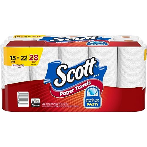 1-Ply White Mega Roll Paper Towels - Absorbent Perforated Sheets (Bulk Case)